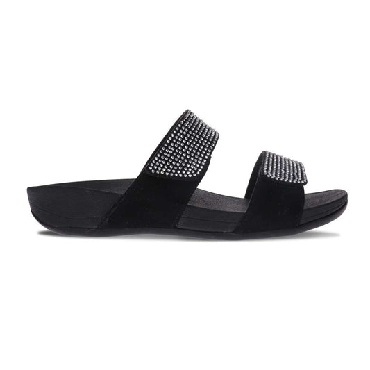 Avoca Slide - Black Rhinestone